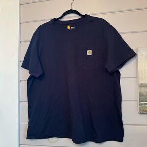 Men’s Carhartt Navy Blue Original Fit Short Sleeve Cotton Tee Workwear Size 2X